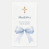 Confirmation light blue bow cross serviette (Vorderseite)