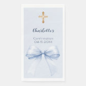 Confirmation light blue bow cross serviette (Vorderseite)