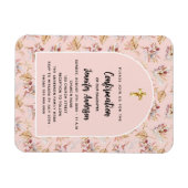 Confirmation Pampas floral Rose Einladung Magnet (Horizontal)