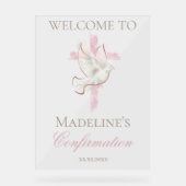 Confirmation pink cross acrylschild (Vorderseite)