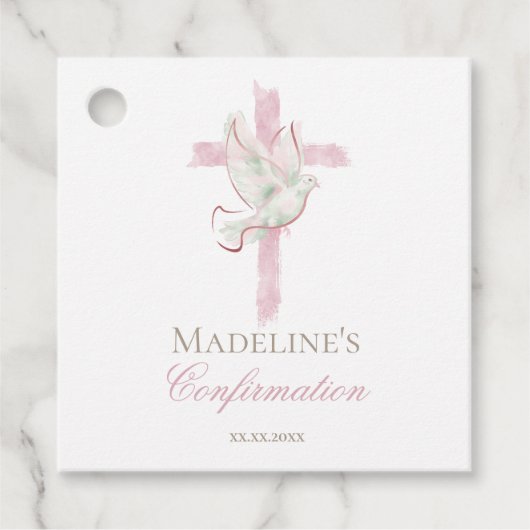Confirmation pink cross geschenkanhänger (Vorderseite)