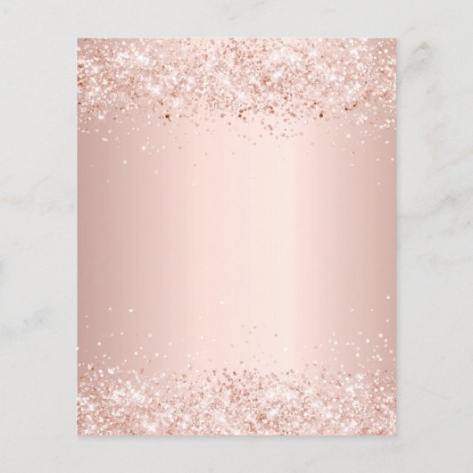 Confirmation Rose Gold Glitzer Einladung Flyer (Hinten)