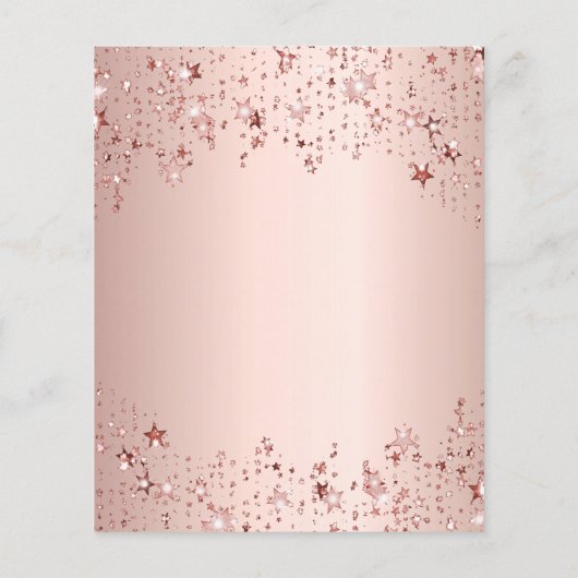 Confirmation Rose gold stars Budget Einladung Flyer (Hinten)