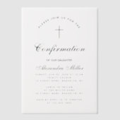 Confirmation Simple Calligraphy Script Transparent Pergament Einladungen (Vorderseite)