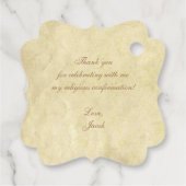 Confirmation Vintage Parchment Brown Cross & Crest Geschenkanhänger (Rückseite)