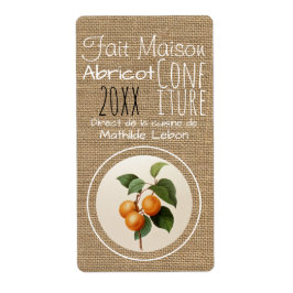 Confiture Abricot faite maison Etiquette Verticale