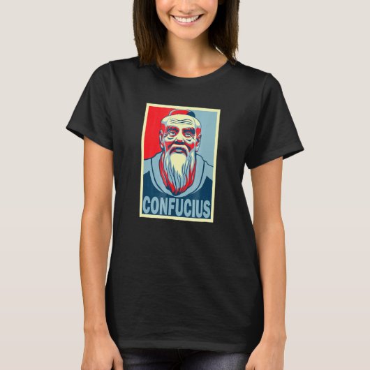 Confucius Chinese Teacher Poster Style Pop Art T-Shirt (Vorderseite)