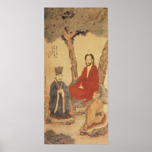 Confucius, Lao-tzu and Buddhist Arhat Poster (Vorne)