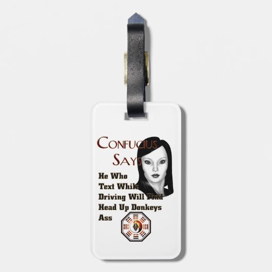 Confucius sagt gepäckanhänger (Rückseite vertikal)