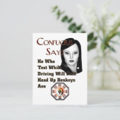 Confucius sagt postkarte (Stehend Vorderseite)