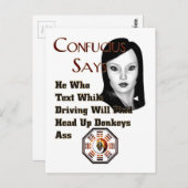 Confucius sagt postkarte (Vorne/Hinten)