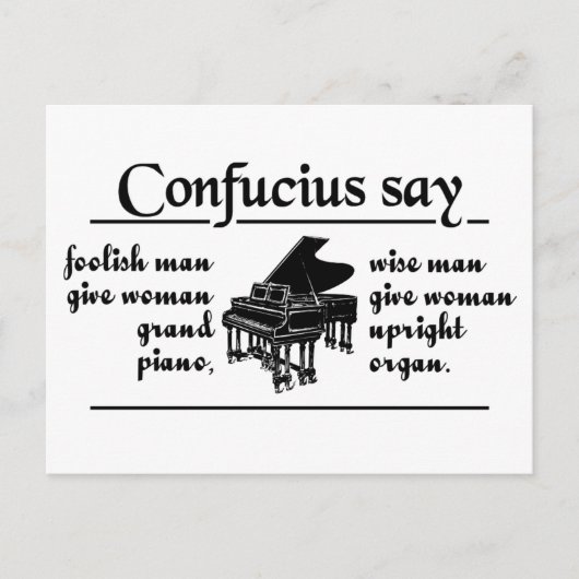 CONFUCIUS SAY ... benutzerdefinierte Postkarte (Vorderseite)