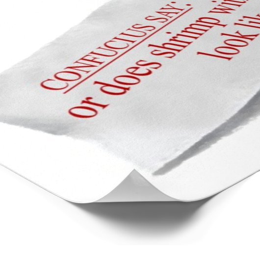 Confucius Say Fortune Cookie Poster (Ecke)