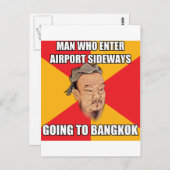 Confucius Say geht nach Bangkok Postkarte (Vorne/Hinten)