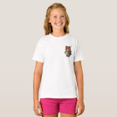 Confused Cute Cartoon Bear Tourist Holding Map T-Shirt (Vorne ganz)