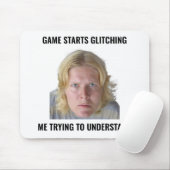 Confused Gamer Glitch Meme Mouse Pad Mousepad (Mit Mouse)