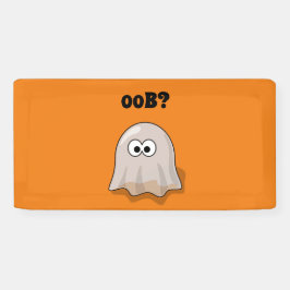 Confused Ghost Says "Oob?" Funny Halloween Cartoon Banner
