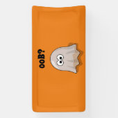 Confused Ghost Says "Oob?" Funny Halloween Cartoon Banner (Vertikal)