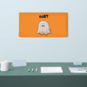 Confused Ghost Says "Oob?" Funny Halloween Cartoon Banner (Messe)
