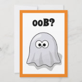 Confused Ghost Says "Oob?" Funny Halloween Cartoon Einladung (Vorderseite)