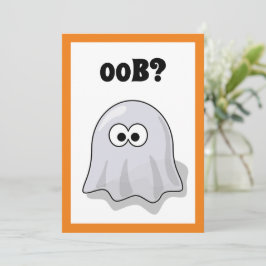Confused Ghost Says "Oob?" Funny Halloween Cartoon Einladung