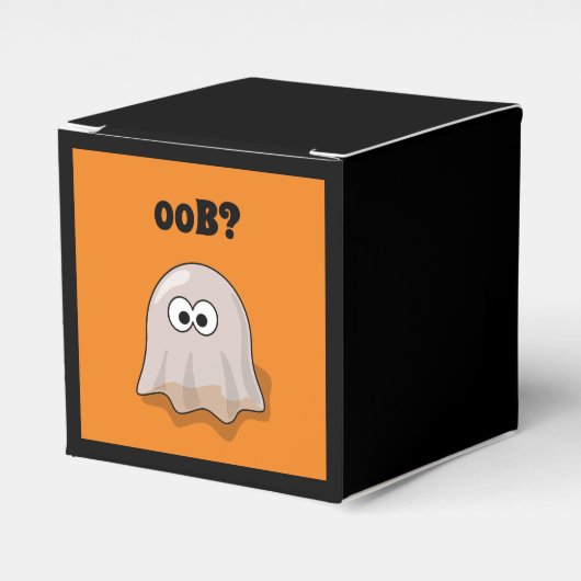 Confused Ghost Says "Oob?" Funny Halloween Cartoon Geschenkschachtel (Vorderseite)