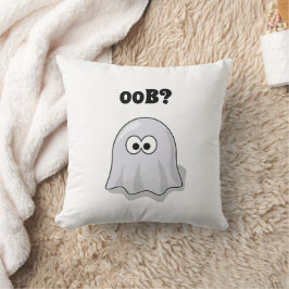 Confused Ghost Says "Oob?" Funny Halloween Cartoon Kissen
