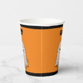 Confused Ghost Says "Oob?" Funny Halloween Cartoon Pappbecher (Rechts)