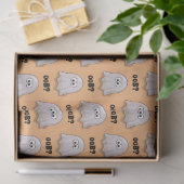 Confused Ghost Says "Oob?" Funny Halloween Cartoon Seidenpapier (Geschenk)