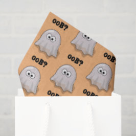 Confused Ghost Says "Oob?" Funny Halloween Cartoon Seidenpapier