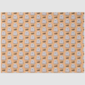 Confused Ghost Says "Oob?" Funny Halloween Cartoon Seidenpapier (Vorderseite)