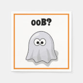 Confused Ghost Says "Oob?" Funny Halloween Cartoon Serviette (Vorderseite)