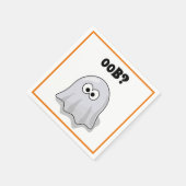 Confused Ghost Says "Oob?" Funny Halloween Cartoon Serviette (Ecke)