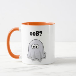 Confused Ghost Says "Oob?" Funny Halloween Cartoon Tasse