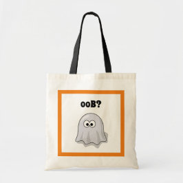 Confused Ghost Says "Oob?" Funny Halloween Cartoon Tragetasche