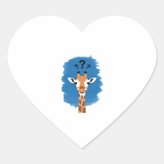 Confused Giraffe Classic T-Shirt_1 Herz-Aufkleber (Vorderseite)