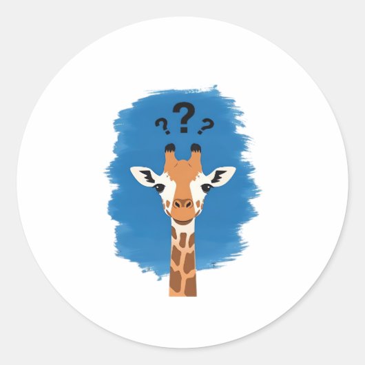 Confused Giraffe Classic T-Shirt_1 Runder Aufkleber (Vorderseite)