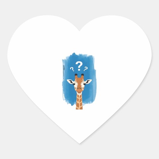 Confused Giraffe Classic T-Shirt Herz-Aufkleber (Vorderseite)