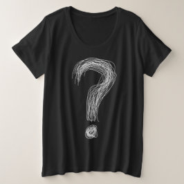 Confused Scribble Question Mark Chaos Overthinking Große Größe T-Shirt