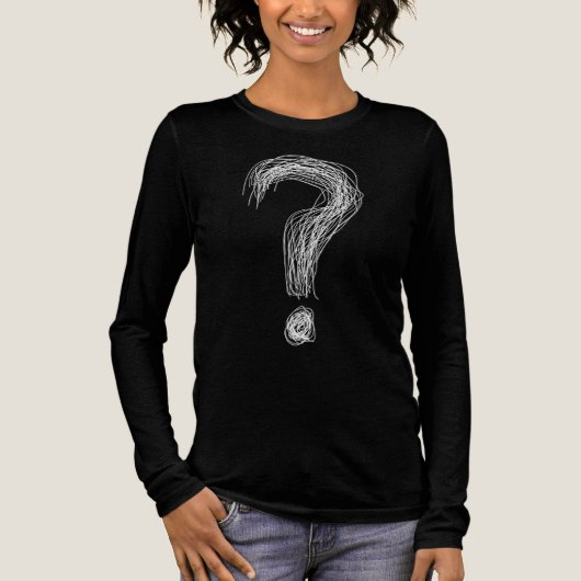 Confused Scribble Question Mark Chaos Overthinking Tri-Blend Shirt (Vorderseite)