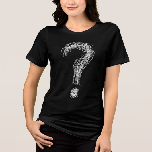 Confused Scribble Question Mark Chaos Overthinking Tri-Blend Shirt (Vorderseite)