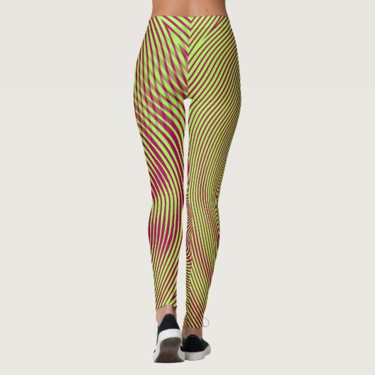 confusing hypnotic swirl lines pattern leggings (Rückseite)