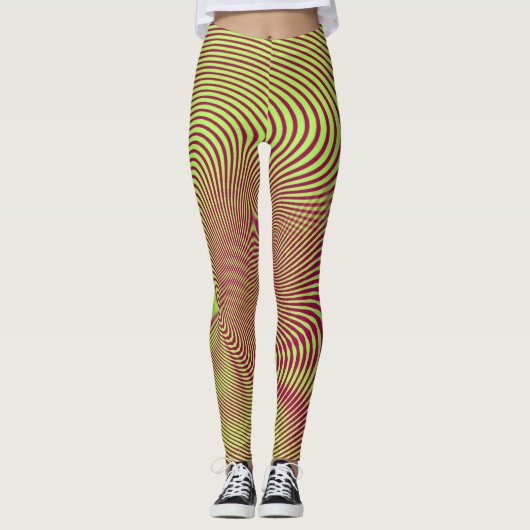 confusing hypnotic swirl lines pattern leggings (Vorderseite)