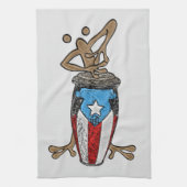 Conga Coqui Taino Geschirrtuch (Vertikal)