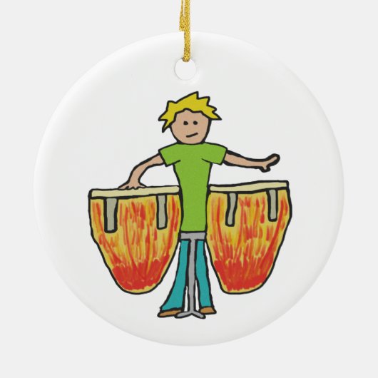 Conga Drums Keramik Ornament (Hinten)