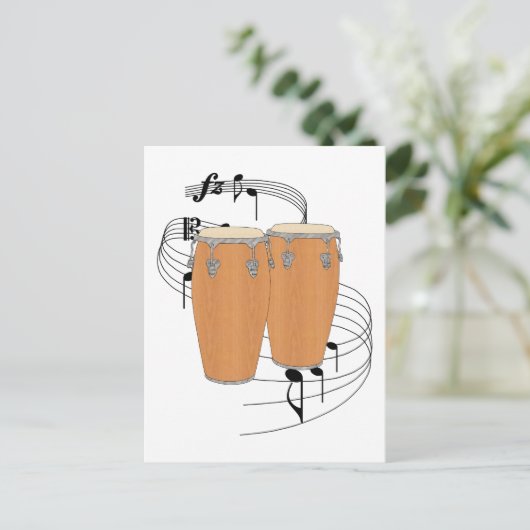 Conga Drums Postkarte (Stehend Vorderseite)