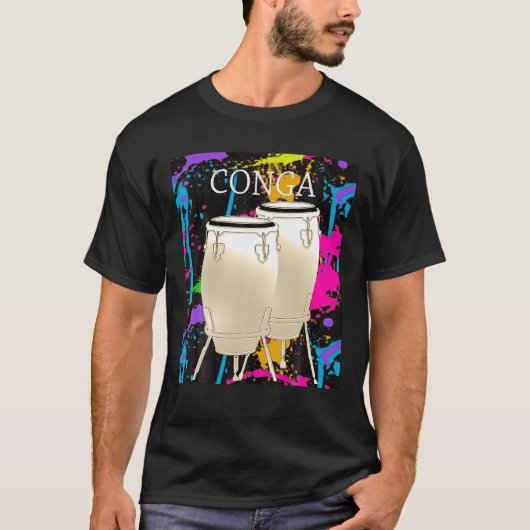 Conga Player Conga Drum Instrument Musician T Shir T-Shirt (Vorderseite)