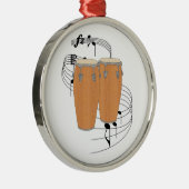 Conga-Trommeln Silbernes Ornament (Rechts)