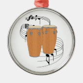 Conga-Trommeln Silbernes Ornament (Vorne)