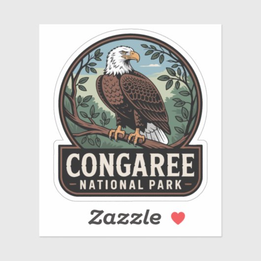 Congaree National Park Eagle Emblem Aufkleber (Blatt)